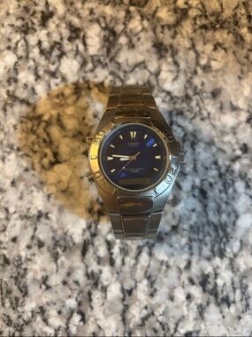 Casio Stainless Steel Watch with Blue Dial
